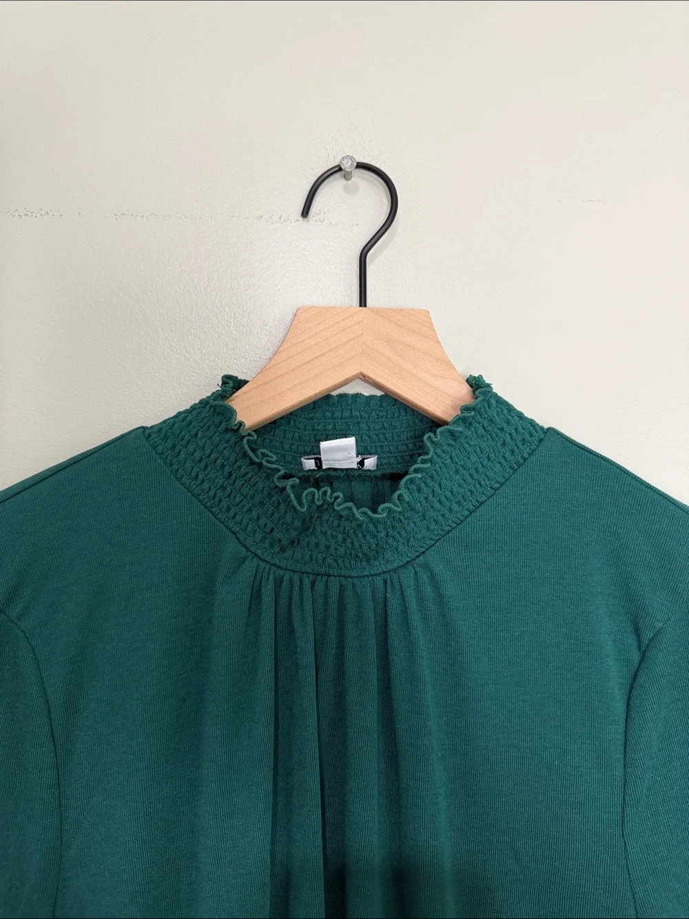 J. Crew Women's Mock Neck Long Sleeve Top in Green Small